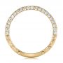 18k Yellow Gold 18k Yellow Gold Pave Diamond Hand Engraved Wedding Band - Front View -  102507 - Thumbnail