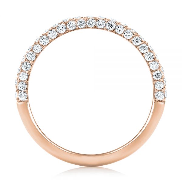 14k Rose Gold 14k Rose Gold Pave Diamond Wedding Band - Front View - 102559