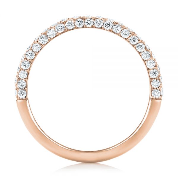 14k Rose Gold 14k Rose Gold Pave Diamond Wedding Band - Front View -  102559