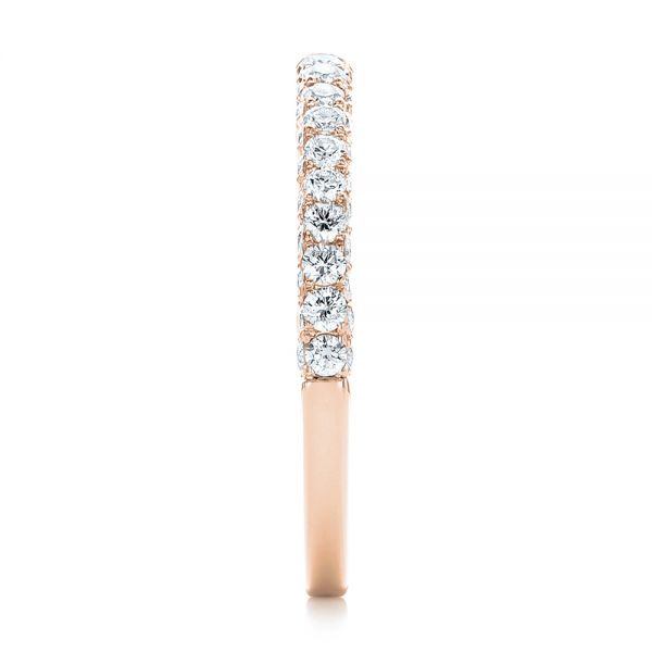 14k Rose Gold 14k Rose Gold Pave Diamond Wedding Band - Side View - 102559