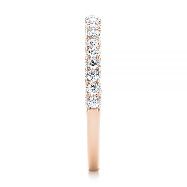 18k Rose Gold 18k Rose Gold Pave Diamond Wedding Band - Side View -  102559