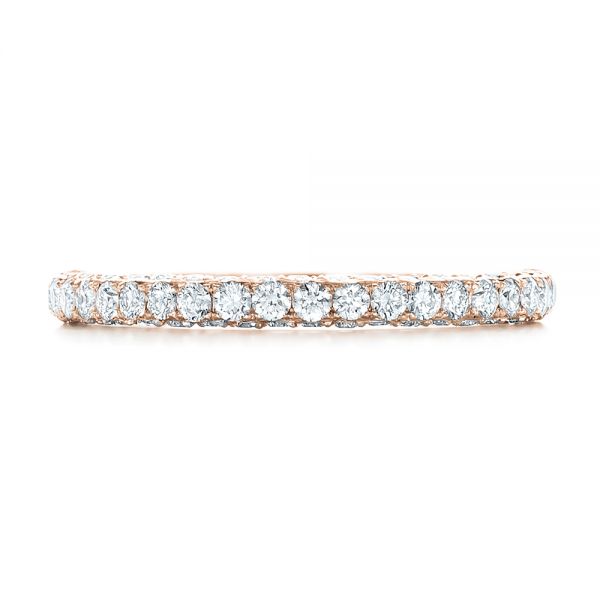 18k Rose Gold 18k Rose Gold Pave Diamond Wedding Band - Top View -  102559