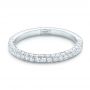 14k White Gold Pave Diamond Wedding Band - Flat View -  102559 - Thumbnail
