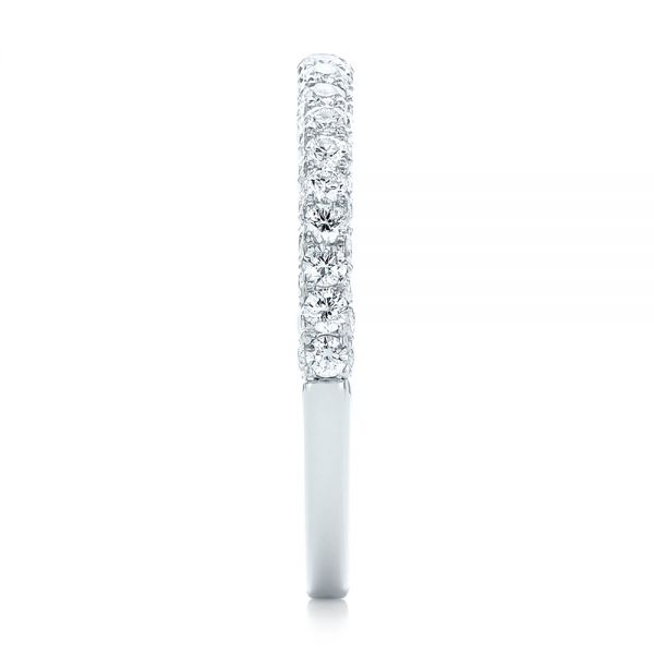 14k White Gold Pave Diamond Wedding Band - Side View - 102559