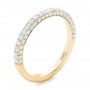 14k Yellow Gold 14k Yellow Gold Pave Diamond Wedding Band - Three-Quarter View -  102559 - Thumbnail