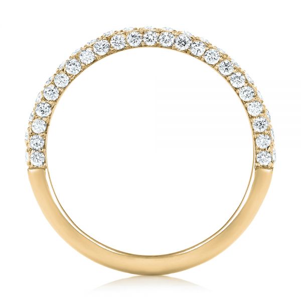 18k Yellow Gold 18k Yellow Gold Pave Diamond Wedding Band - Front View -  102559