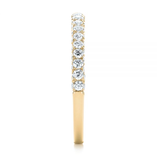 14k Yellow Gold 14k Yellow Gold Pave Diamond Wedding Band - Side View -  102559