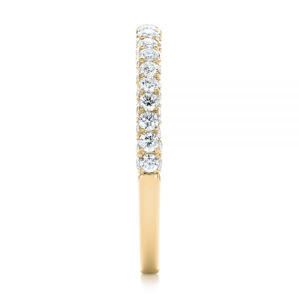 18k Yellow Gold 18k Yellow Gold Pave Diamond Wedding Band - Side View -  102559