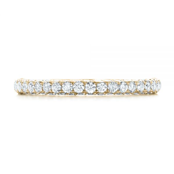 18k Yellow Gold 18k Yellow Gold Pave Diamond Wedding Band - Top View -  102559