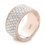 14k Rose Gold 14k Rose Gold Pave Diamond Women's Anniversary Band - Three-Quarter View -  104157 - Thumbnail