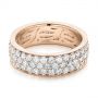 14k Rose Gold 14k Rose Gold Pave Diamond Women's Anniversary Band - Flat View -  104137 - Thumbnail