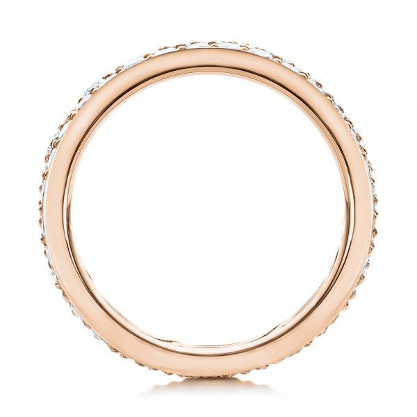 18k Rose Gold 18k Rose Gold Pave Diamond Women's Anniversary Band - Front View - 104137