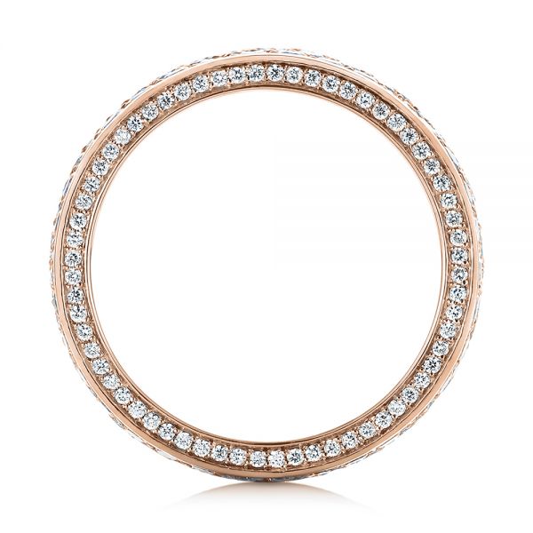 18k Rose Gold 18k Rose Gold Pave Diamond Women's Anniversary Band - Front View -  104157