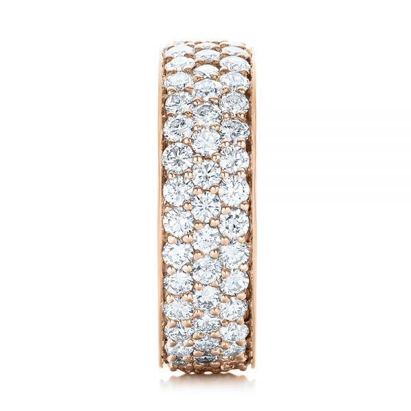 18k Rose Gold 18k Rose Gold Pave Diamond Women's Anniversary Band - Side View -  104137