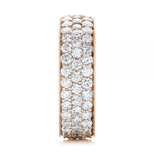 18k Rose Gold 18k Rose Gold Pave Diamond Women's Anniversary Band - Side View - 104137