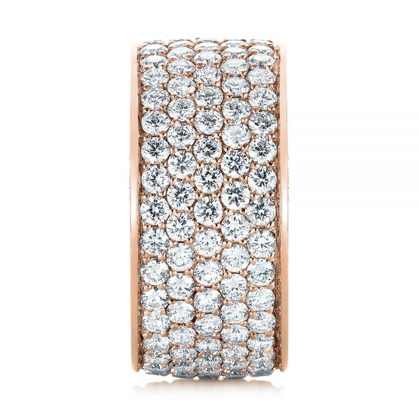 18k Rose Gold 18k Rose Gold Pave Diamond Women's Anniversary Band - Side View - 104157