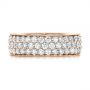 18k Rose Gold 18k Rose Gold Pave Diamond Women's Anniversary Band - Top View -  104137 - Thumbnail