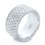 14k White Gold 14k White Gold Pave Diamond Women's Anniversary Band - Three-Quarter View -  104157 - Thumbnail