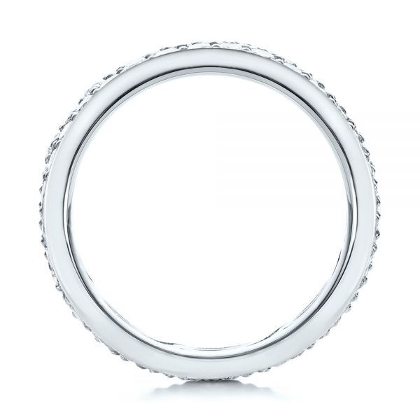 18k White Gold Pave Diamond Women's Anniversary Band - Front View - 104137