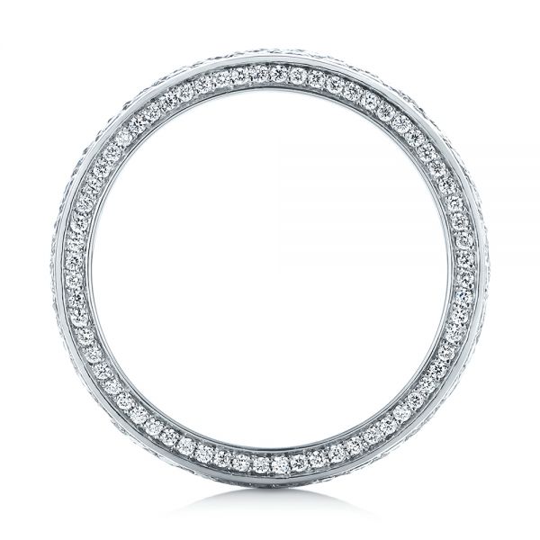 14k White Gold 14k White Gold Pave Diamond Women's Anniversary Band - Front View -  104157