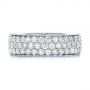 14k White Gold 14k White Gold Pave Diamond Women's Anniversary Band - Top View -  104137 - Thumbnail