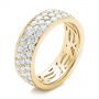 18k Yellow Gold 18k Yellow Gold Pave Diamond Women's Anniversary Band - Three-Quarter View -  104137 - Thumbnail