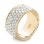 18k Yellow Gold 18k Yellow Gold Pave Diamond Women's Anniversary Band - Three-Quarter View -  104157 - Thumbnail