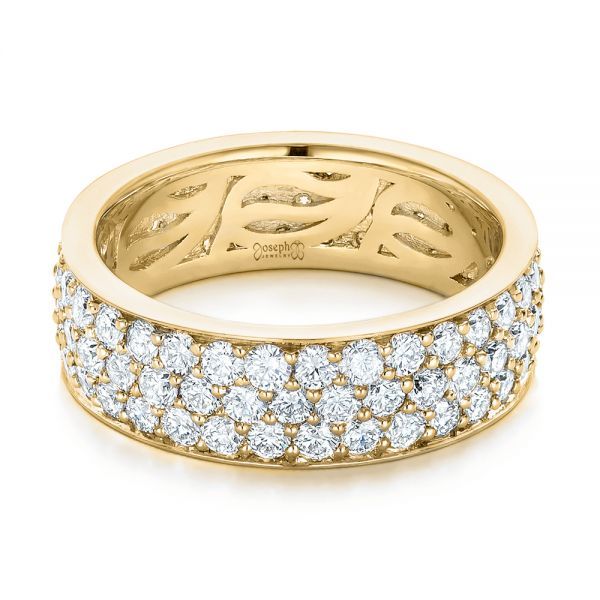 18k Yellow Gold 18k Yellow Gold Pave Diamond Women's Anniversary Band - Flat View -  104137