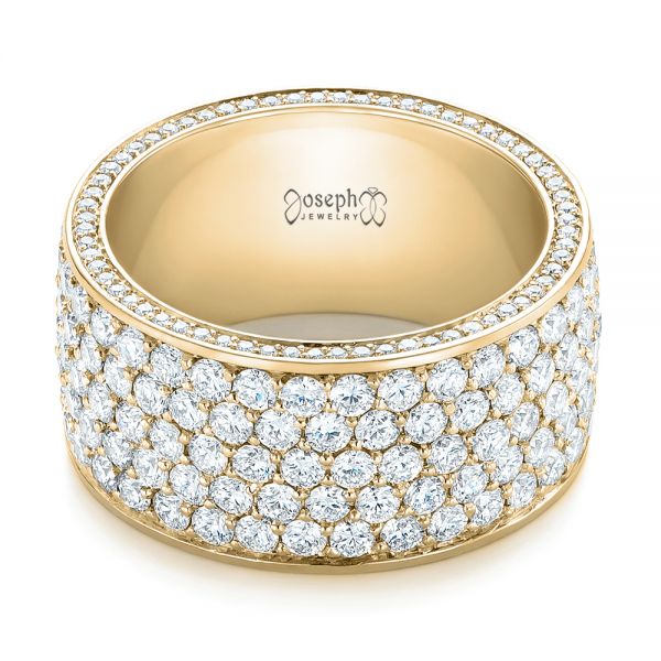 18k Yellow Gold 18k Yellow Gold Pave Diamond Women's Anniversary Band - Flat View - 104157
