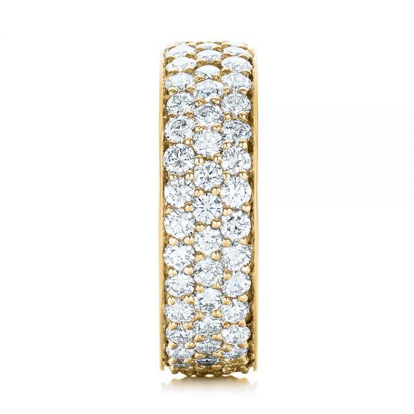 18k Yellow Gold 18k Yellow Gold Pave Diamond Women's Anniversary Band - Side View -  104137