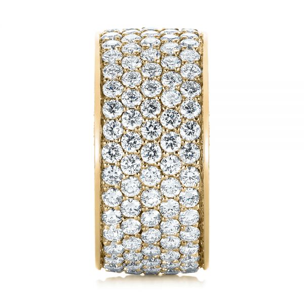 18k Yellow Gold 18k Yellow Gold Pave Diamond Women's Anniversary Band - Side View - 104157