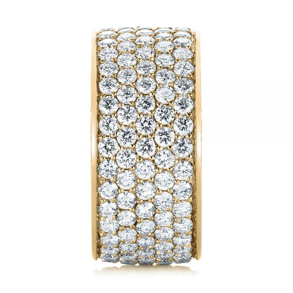 18k Yellow Gold 18k Yellow Gold Pave Diamond Women's Anniversary Band - Side View -  104157