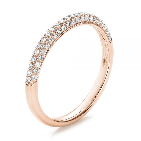 18K Rose Gold Pave Set Diamond Wedding Band