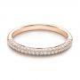 14k Rose Gold 14k Rose Gold Pave Set Diamond Wedding Band - Flat View -  100407 - Thumbnail