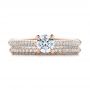 18k Rose Gold 18k Rose Gold Pave Set Diamond Wedding Band - Top View -  100407 - Thumbnail