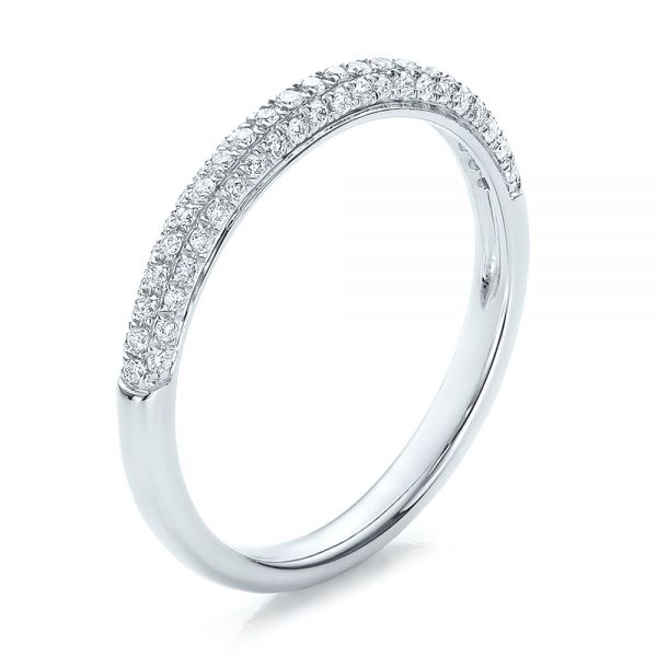  Platinum Platinum Pave Set Diamond Wedding Band - Three-Quarter View -  100407