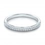 14k White Gold Pave Set Diamond Wedding Band - Flat View -  100407 - Thumbnail