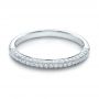 18k White Gold 18k White Gold Pave Set Diamond Wedding Band - Flat View -  100407 - Thumbnail