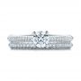 14k White Gold Pave Set Diamond Wedding Band - Top View -  100407 - Thumbnail