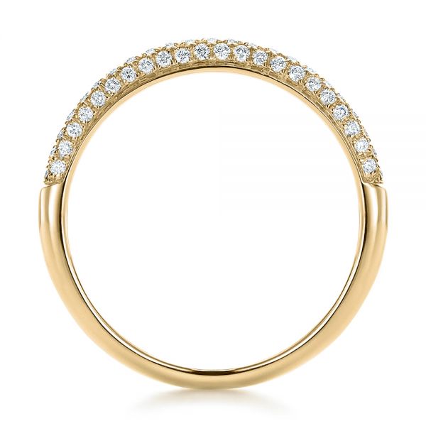 18k Yellow Gold 18k Yellow Gold Pave Set Diamond Wedding Band - Front View -  100407