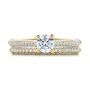 14k Yellow Gold 14k Yellow Gold Pave Set Diamond Wedding Band - Top View -  100407 - Thumbnail