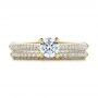 18k Yellow Gold 18k Yellow Gold Pave Set Diamond Wedding Band - Top View -  100407 - Thumbnail