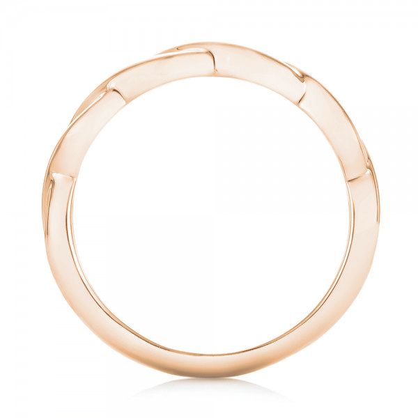 14k Rose Gold 14k Rose Gold Petite Twist Wedding Band - Front View - 102703
