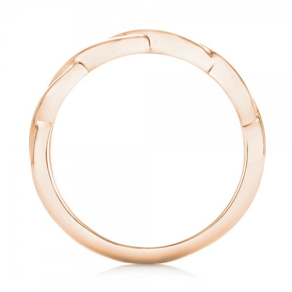 14k Rose Gold 14k Rose Gold Petite Twist Wedding Band - Front View -  102703