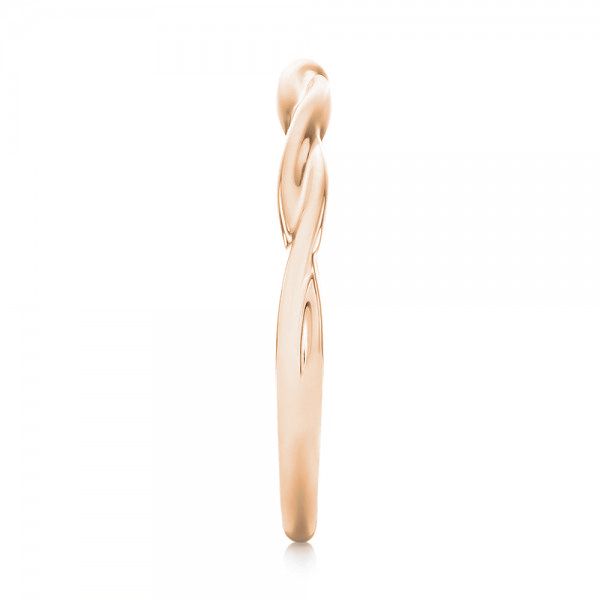 14k Rose Gold 14k Rose Gold Petite Twist Wedding Band - Side View - 102703