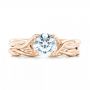 14k Rose Gold 14k Rose Gold Petite Twist Wedding Band - Top View -  102703 - Thumbnail