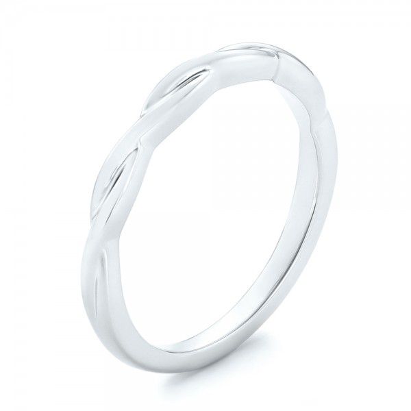  Platinum Platinum Petite Twist Wedding Band - Three-Quarter View -  102703