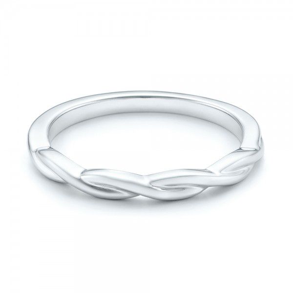  Platinum Platinum Petite Twist Wedding Band - Flat View -  102703