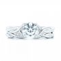 14k White Gold Petite Twist Wedding Band - Top View -  102703 - Thumbnail