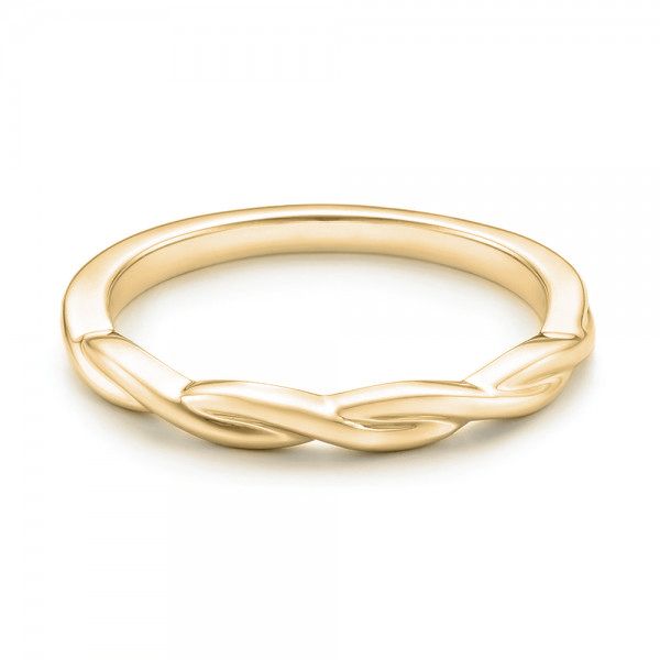 18k Yellow Gold 18k Yellow Gold Petite Twist Wedding Band - Flat View - 102703